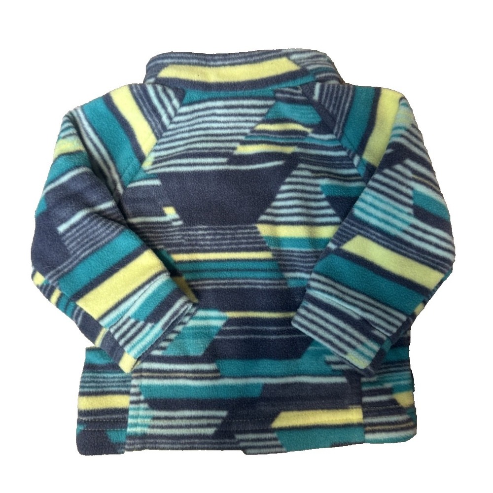 Columbia Baby Boy Unisex‎ Fleece ZipUp Jacket Blue Print Size 3-6 Months - Picture 2 of 4